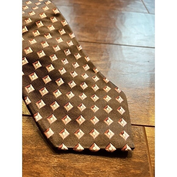 Ike Bear New York USA 100% Silk Mens Casual Brown Whos Better Then You Tie - Picture 2 of 7